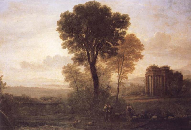 Claude Lorrain Landscape with Jacob,Rachel and Leah at the Well France oil painting art